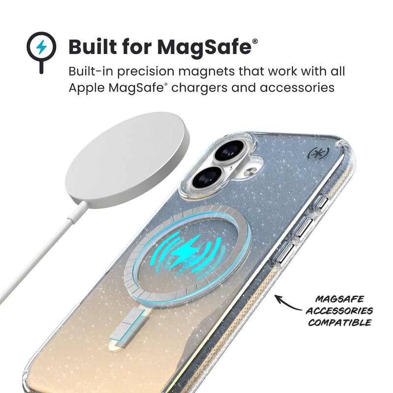 Speck Presidio Lux MagSafe Case - Apple iPhone 17 - Silver Glitter (SPK151013-3274)