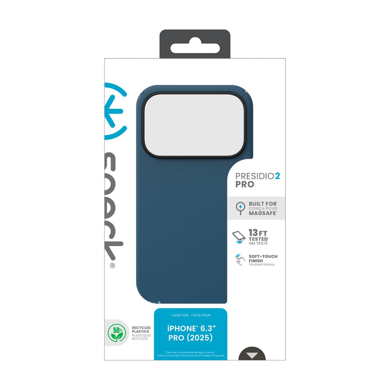 Speck Presidio2 Pro MagSafe Case - Apple iPhone 17 Pro - Blue & Silver (SPK151020-3261)