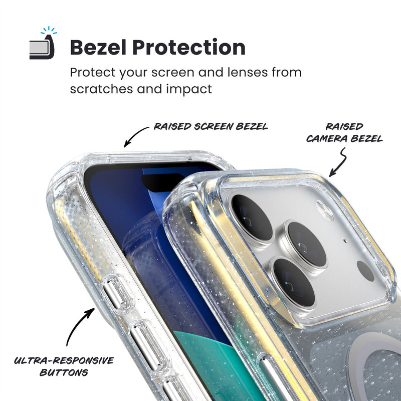 Speck Presidio Lux MagSafe Case - Apple iPhone 17 Pro - Silver Glitter (SPK151022-3274)