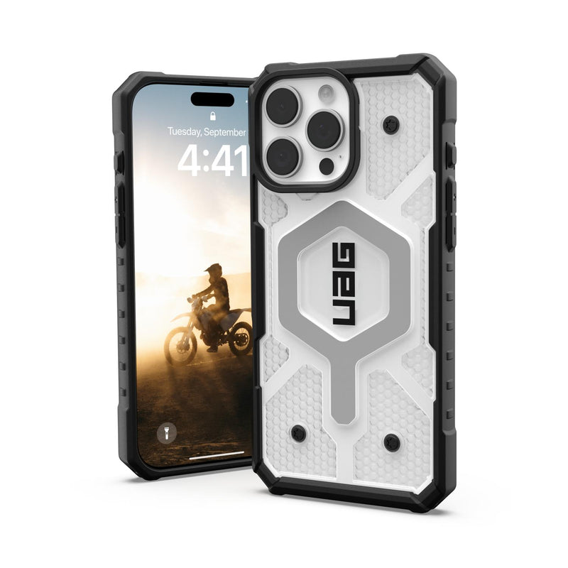 UAG Pathfinder Clear Magsafe Case - Apple iPhone 16 Pro Max - Ice & Silver (UAG-I16PM-PCLMI)