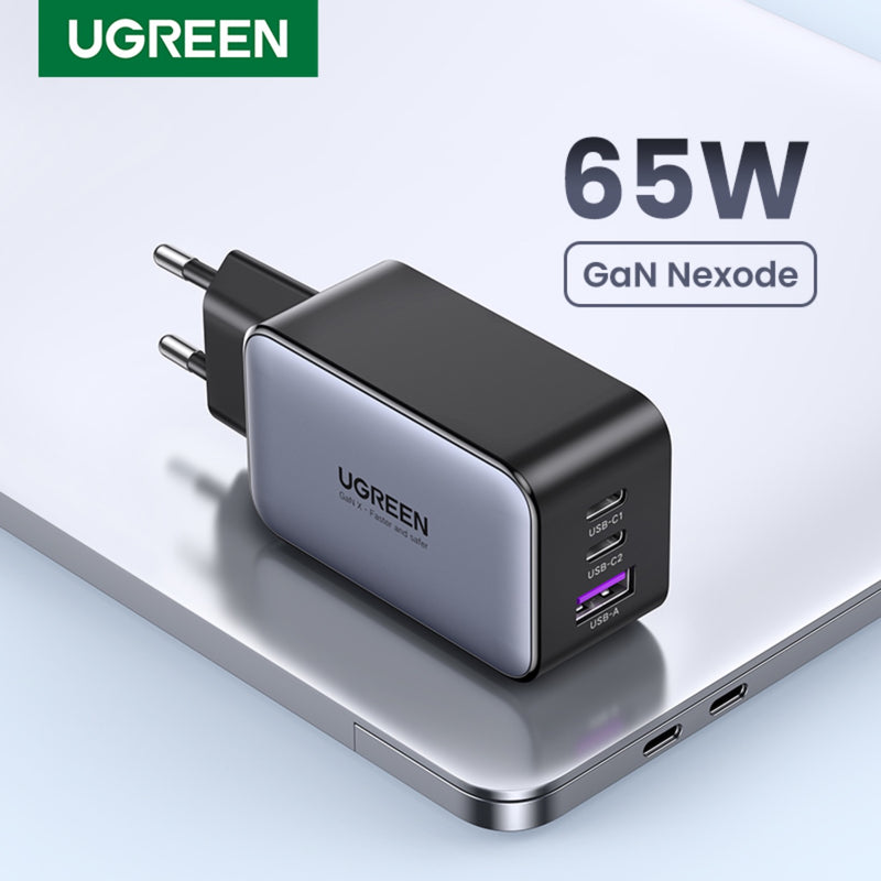 UGREEN 3 Port GaN PD Home Charger - 65W - 335