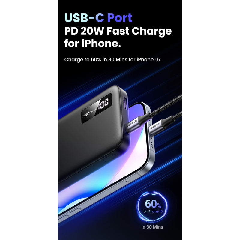 UGREEN PD Power Bank 10000mAh - Black (UG-PB311-25742)