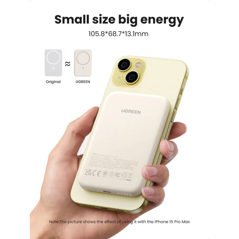 UGREEN Magnetic Wireless Power Bank 5000mAh - White (UG-PB560-25207)