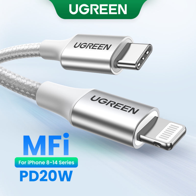 UGREEN MFI To Type-C Braided Cable 2 Metre - White (UG-US304-70525)