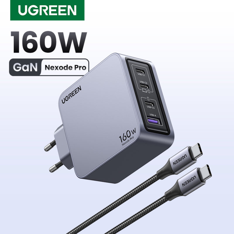 UGREEN Nexode Pro 4 Port PD/USB Wall Charger 160W - Grey (UG-X763-25877)