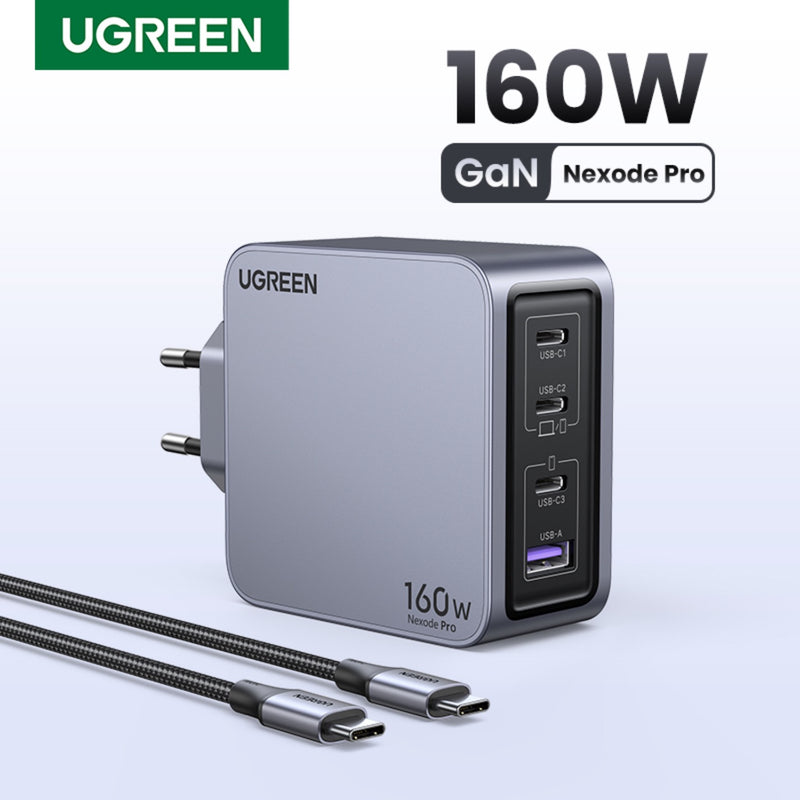 UGREEN Nexode Pro 4 Port PD/USB Wall Charger 160W - Grey (UG-X763-25877)