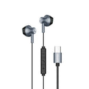 Yookie YTL-12 Wired Earphones Type-C - Black/Metal (YOOKIE-YTL12-B)