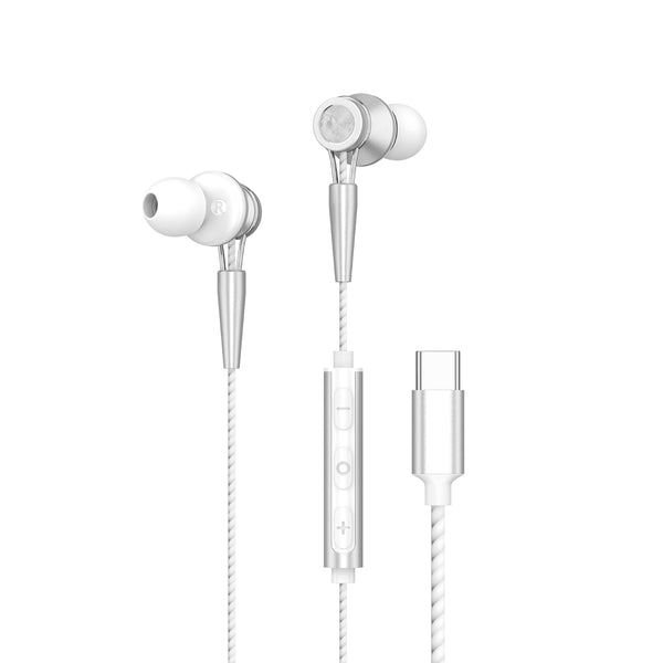 Yookie YTL-15 Wired Earphones Type-C - Black/Metal (YOOKIE-YTL15-W)