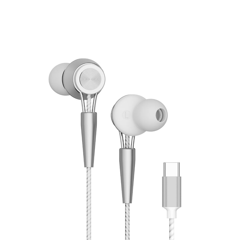 Yookie YTL-15 Wired Earphones Type-C - Black/Metal (YOOKIE-YTL15-W)