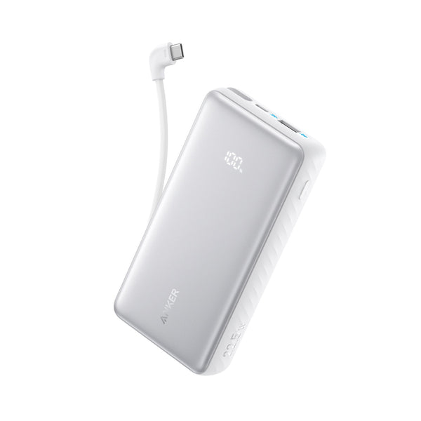 Anker Zolo Power Bank 10000mAh 22.5W With Built-In USB-C Cable - White (A110DH21)