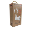 INTOUCH Dual USB Car Charger with 3-in-1 Cable - White (IT-CLD3084-WH)