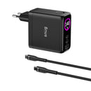 Snug Elite 3 Port Digital Display Wall Charger With Cable 140W - Black (SNPW-PD-136-B)