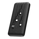 Snug 10000mAh Power Bank With Built-In Cables - Black (SNPB-10000CAB-V)