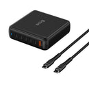 Snug Elite 6 Port Desk Charger With Cable 200W - Black (SNPW-PD-007-B)