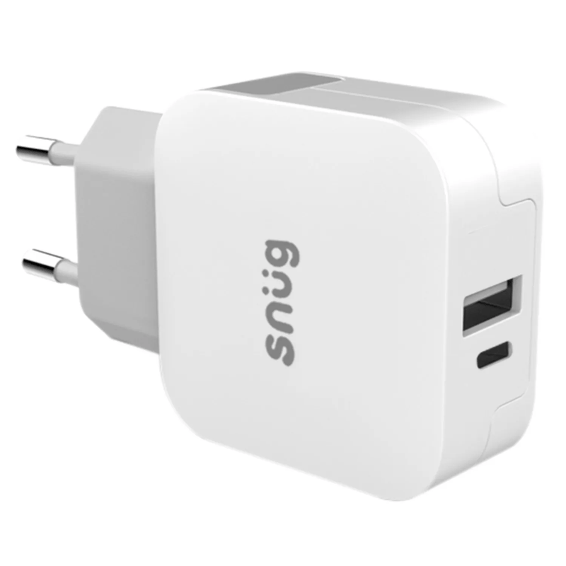 Snug 2 Port PD USB Home Charger With Type-C Cable - 30W