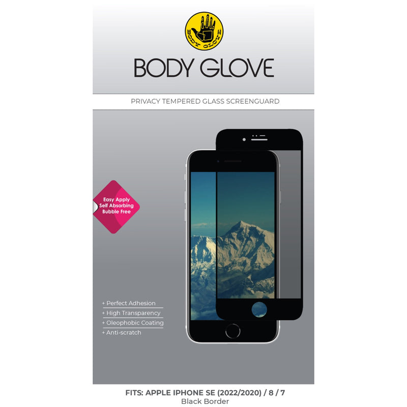 Body Glove Privacy Tempered Glass Screen Protector - Apple iPhone SE (2022) / iPhone SE (2020) / iPhone 8 / iPhone 7 / iPhone 6