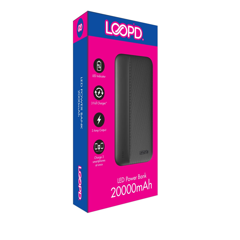 LOOPD 4LED Indicator Powerbank - 20000mAh - 200004LD-B