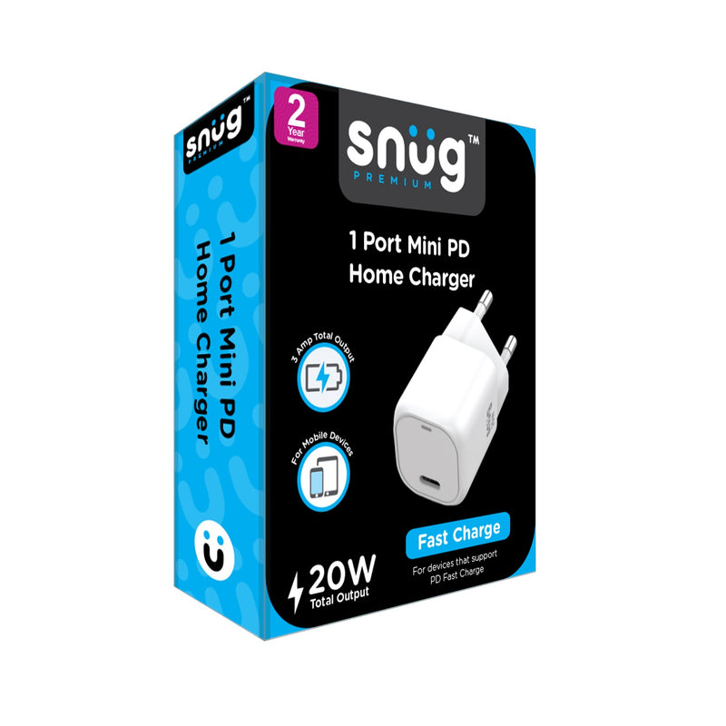 Snug 1 Port Mini PD Home Charger - 20W - 1PDMINI-WH