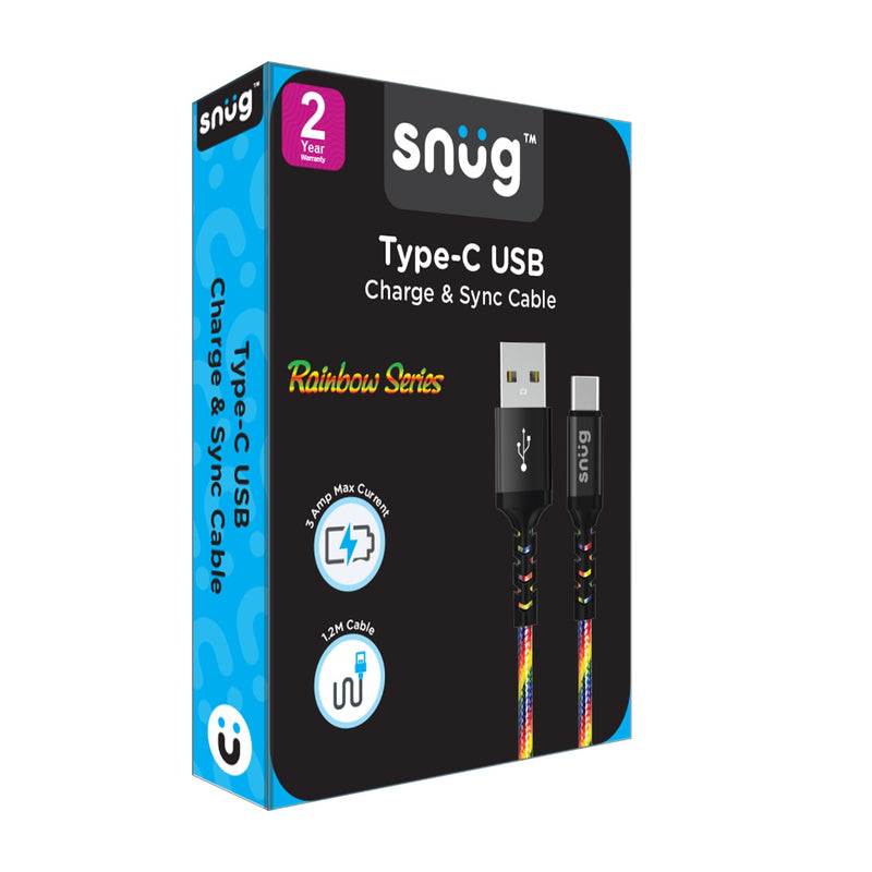 Snug USB To Type-C Rainbow Cable - 1.2 Meter - CABRB-TYC