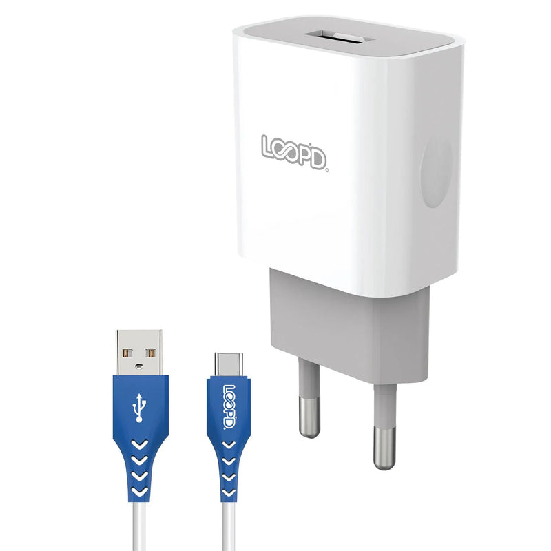 LOOP'D 1 Port Home Charger With Type-C Cable 10.5W